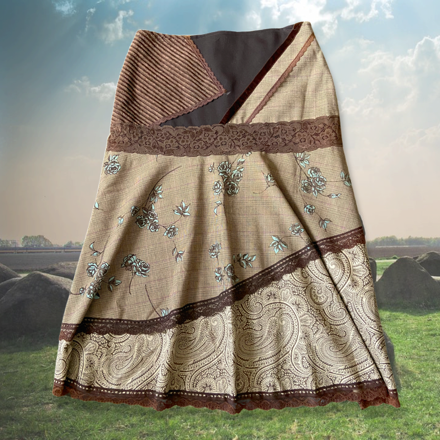 90’s Touch of Fall Patchwork Skirt