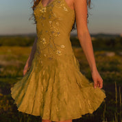 🧚 green silk dress