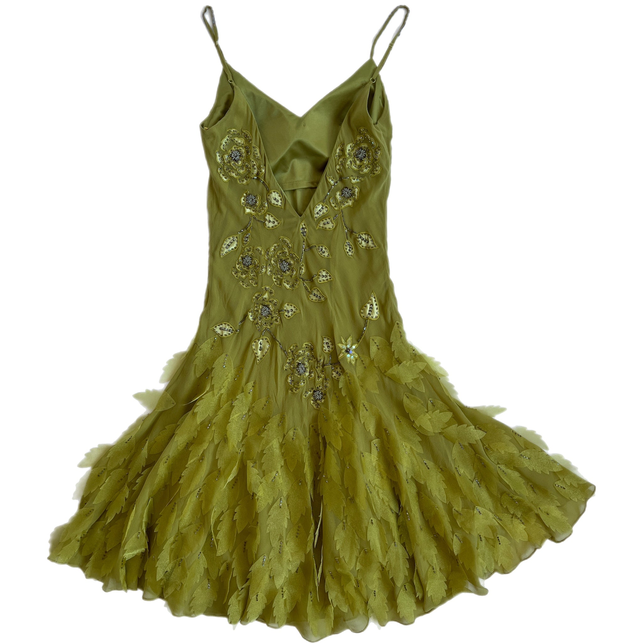 🧚 green silk dress