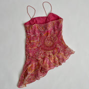 00s silk pink asymmetrical cami (L)