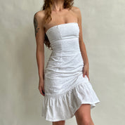 00s white eyelet midi dress