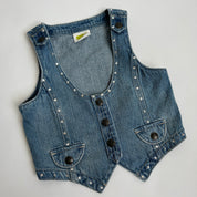 00s Diamond studded denim vest