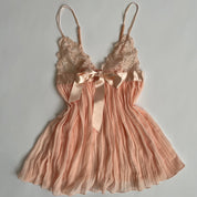 00s Peach lace pleated babydoll (S)