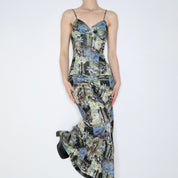 Rare 70s Novelty Print Dress (XS-S)