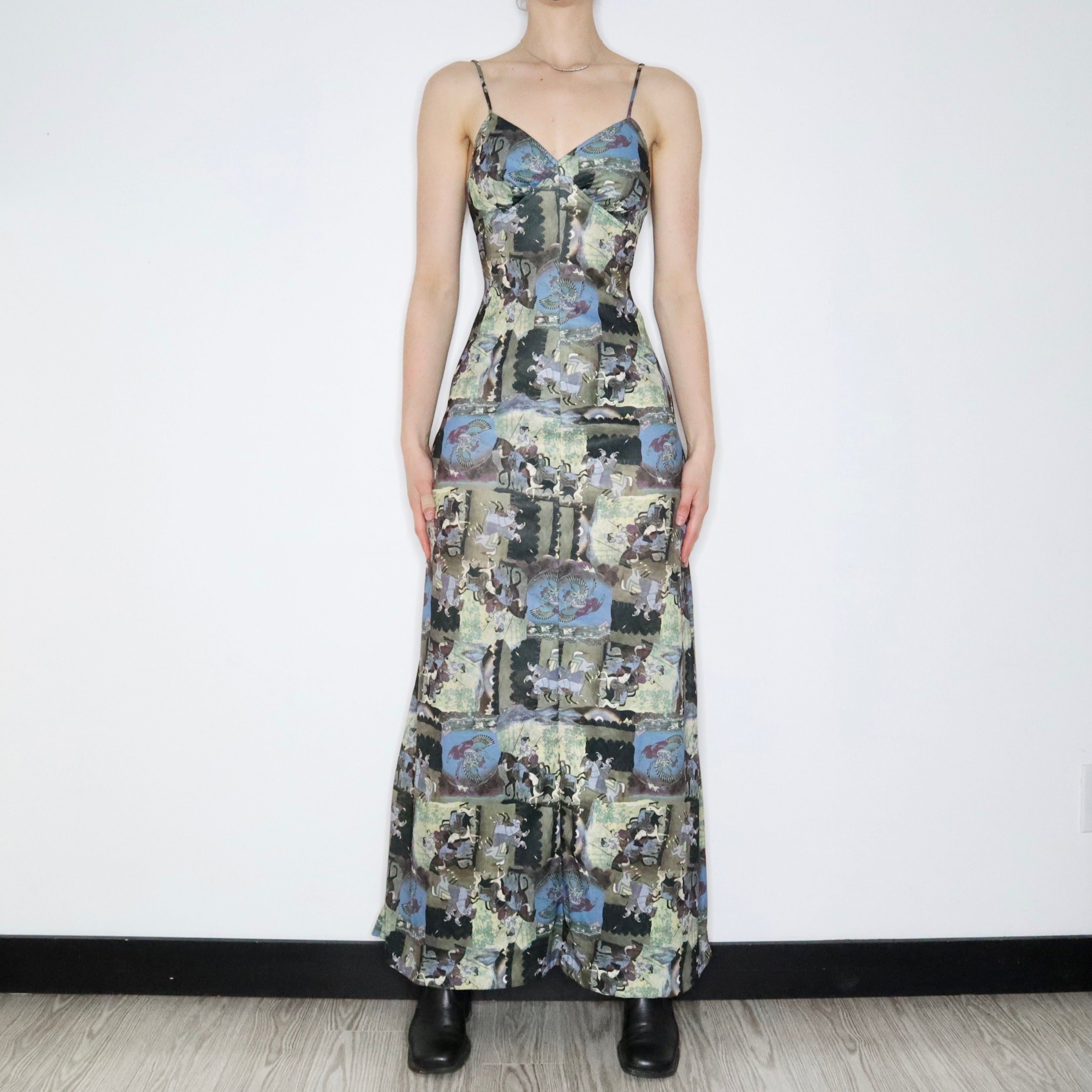 Rare 70s Novelty Print Dress (XS-S)