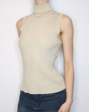 Beige Sleeveless Turtleneck (M-L)