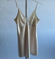 00s beige satin mini slip