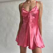 Vintage bubblegum satin slip