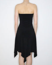 Black Handkerchief Hem Dress (M-L)