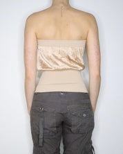 Bebe Gold Silk Tube Top (XS-S)