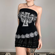 Y2k Cross Tube Top