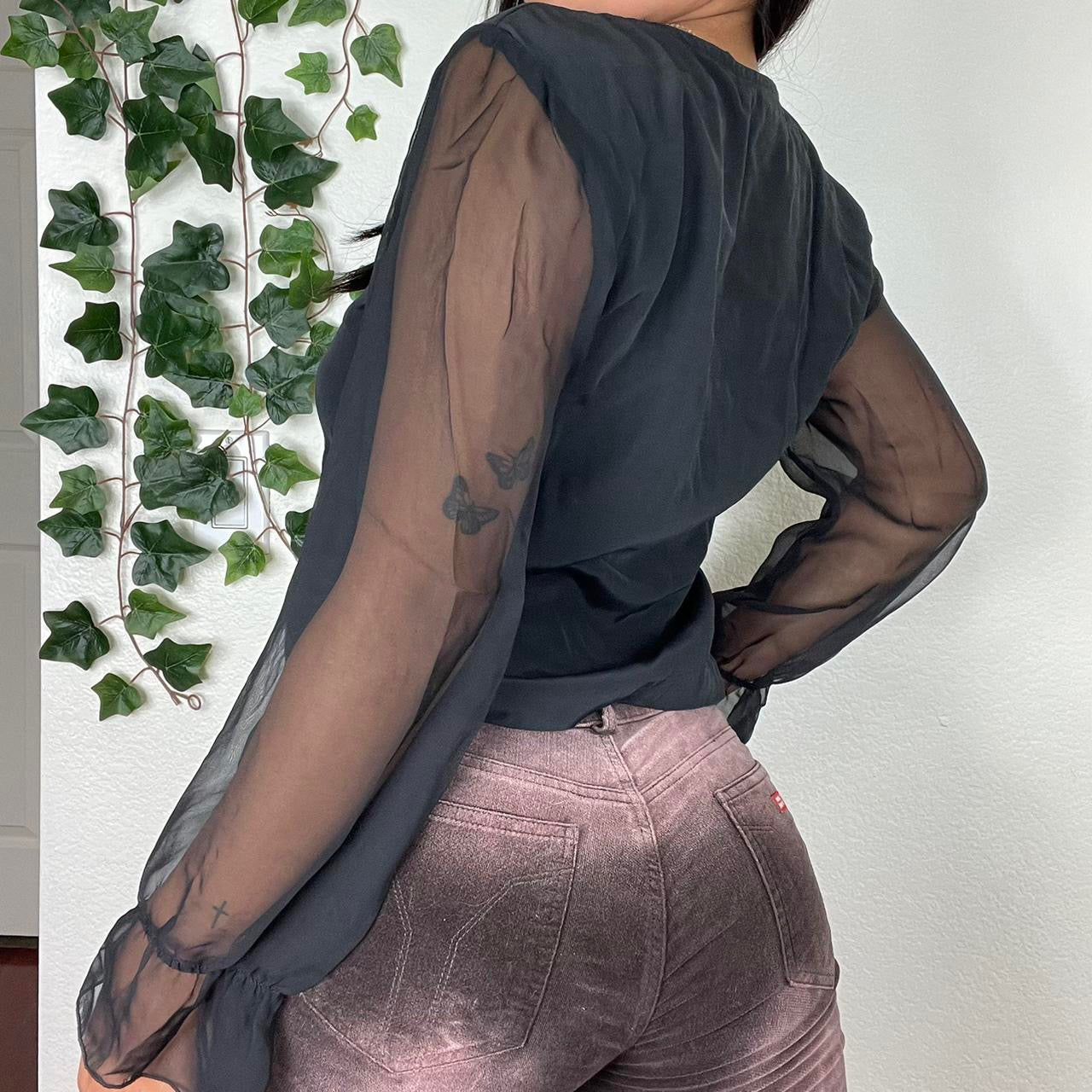 80s mesh sleeve blazer