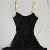 00s b&w ruffle dress