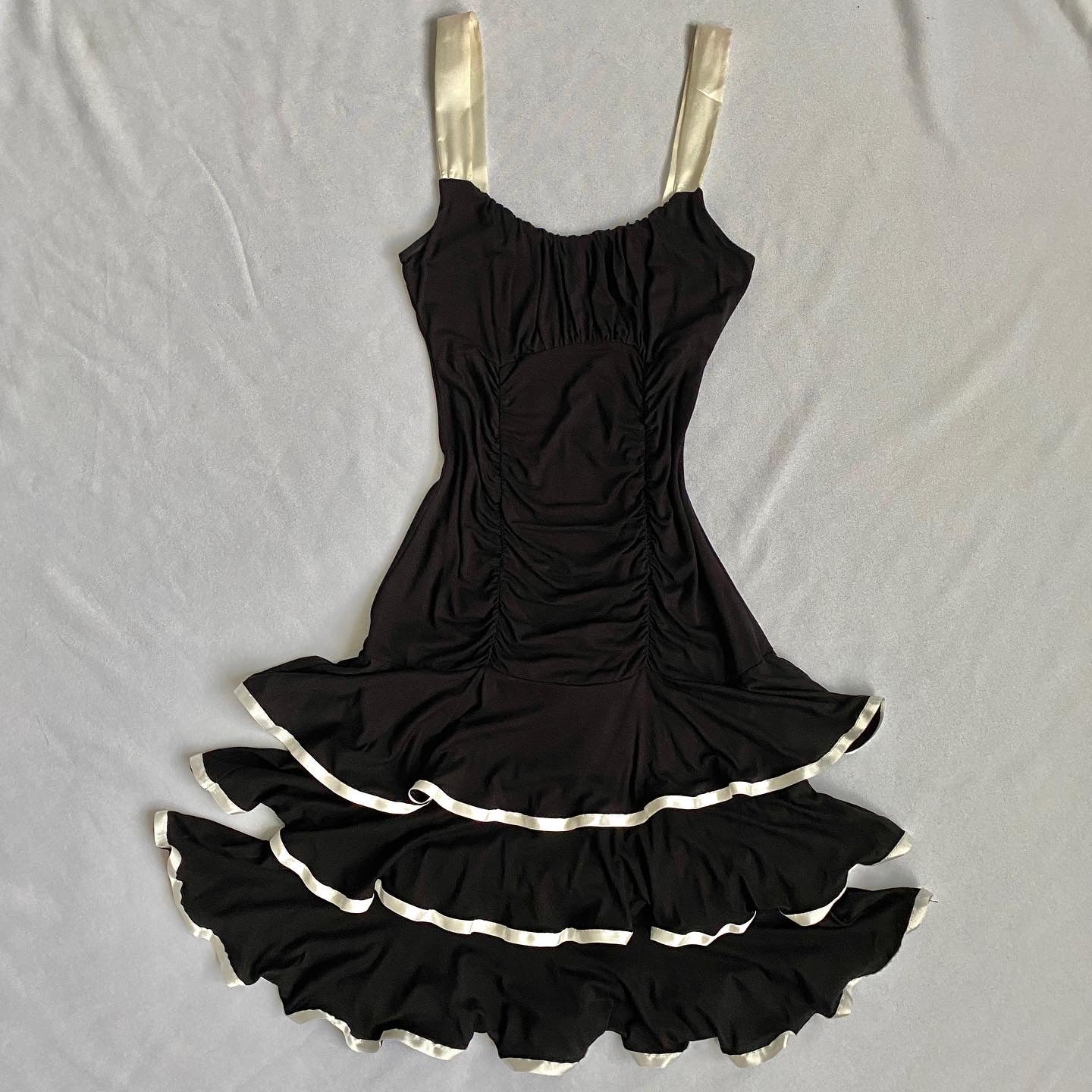 00s b&w ruffle dress