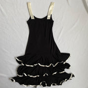 00s b&w ruffle dress