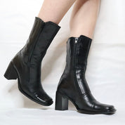 Black Leather Boots (6 US/37 EU)