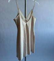 00s beige satin mini slip