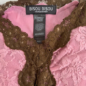 00s pink & brown lace cami