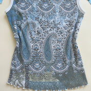 00s Blue paisley tank