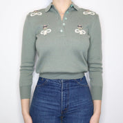 Italian Sage Wool Sweater (XS-S)