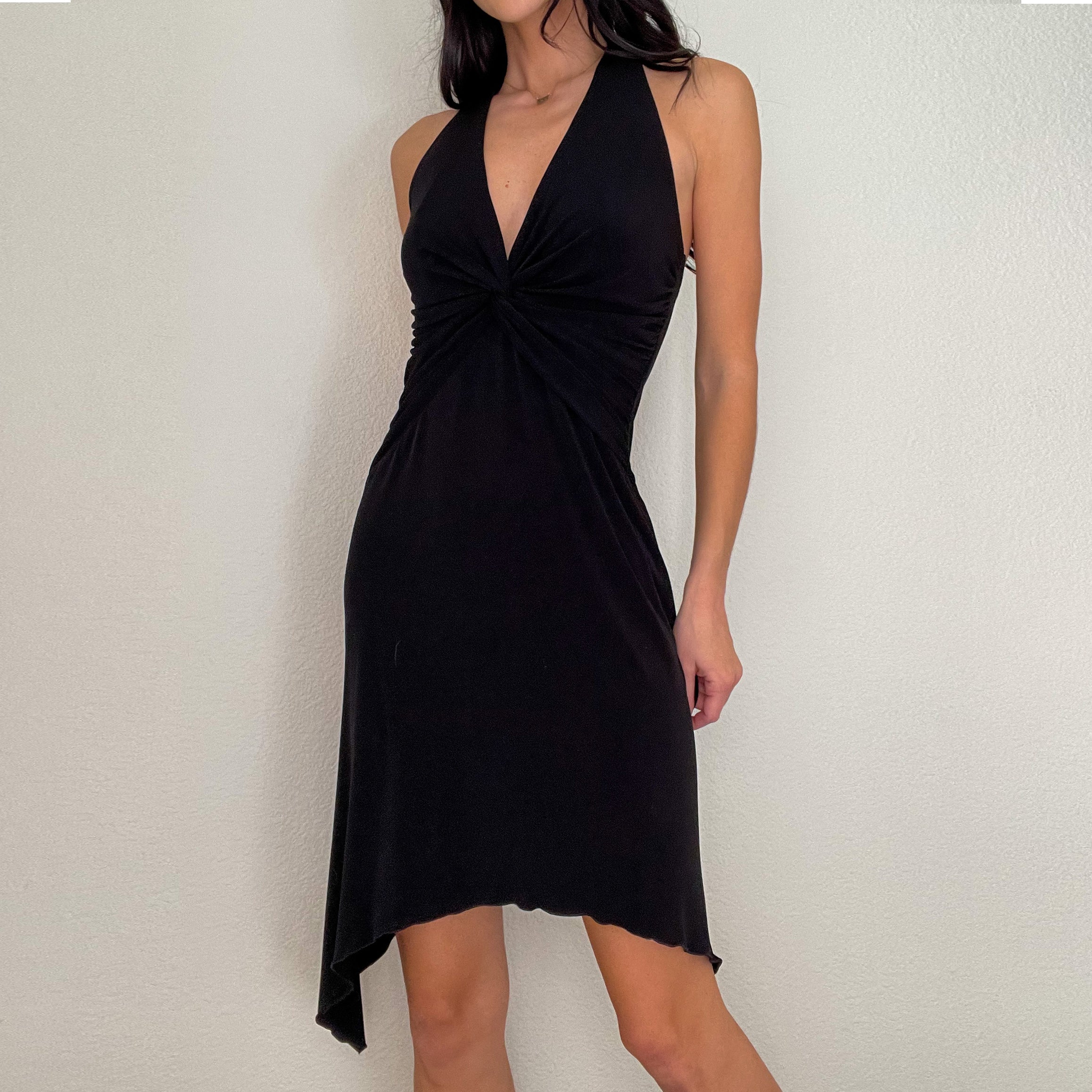 2000s halter dress Black Mini – Holy Thrift COLOR:Beige Dress Styles by Body beautiful