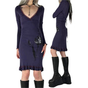 Euro Y2K Casual Violet Dress (S)