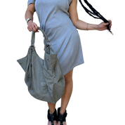 Vintage Avant Garde Asymmetrical Stretch Jersey Dress (M)