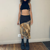 90s mesh cheetah print midi skirt (XS/M)