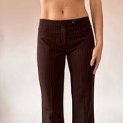 90s Brown Pinstripe Flares (XS/S)