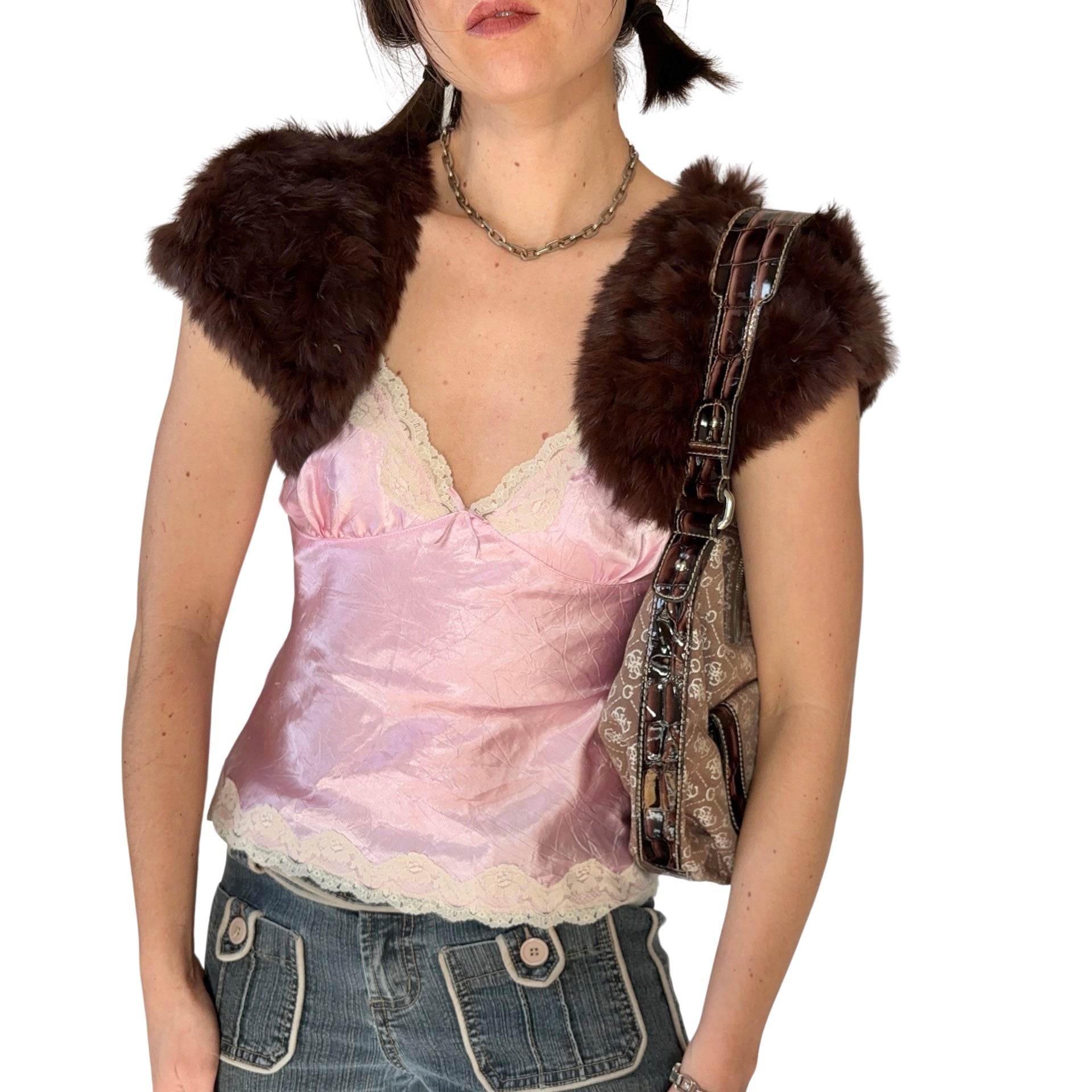Y2K Rabbit Fur Shrug (S)
