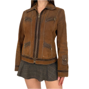 Guess Brown Leather Jacket (S)