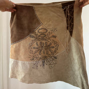 Vintage Italian Suede Leather Beaded Lace Up Skirt (S/M)