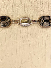 Metal two tone color waist belt