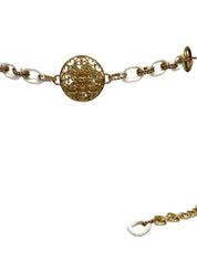 Vintage gold & white waist chain belt