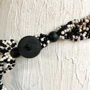 Black &white beads belt