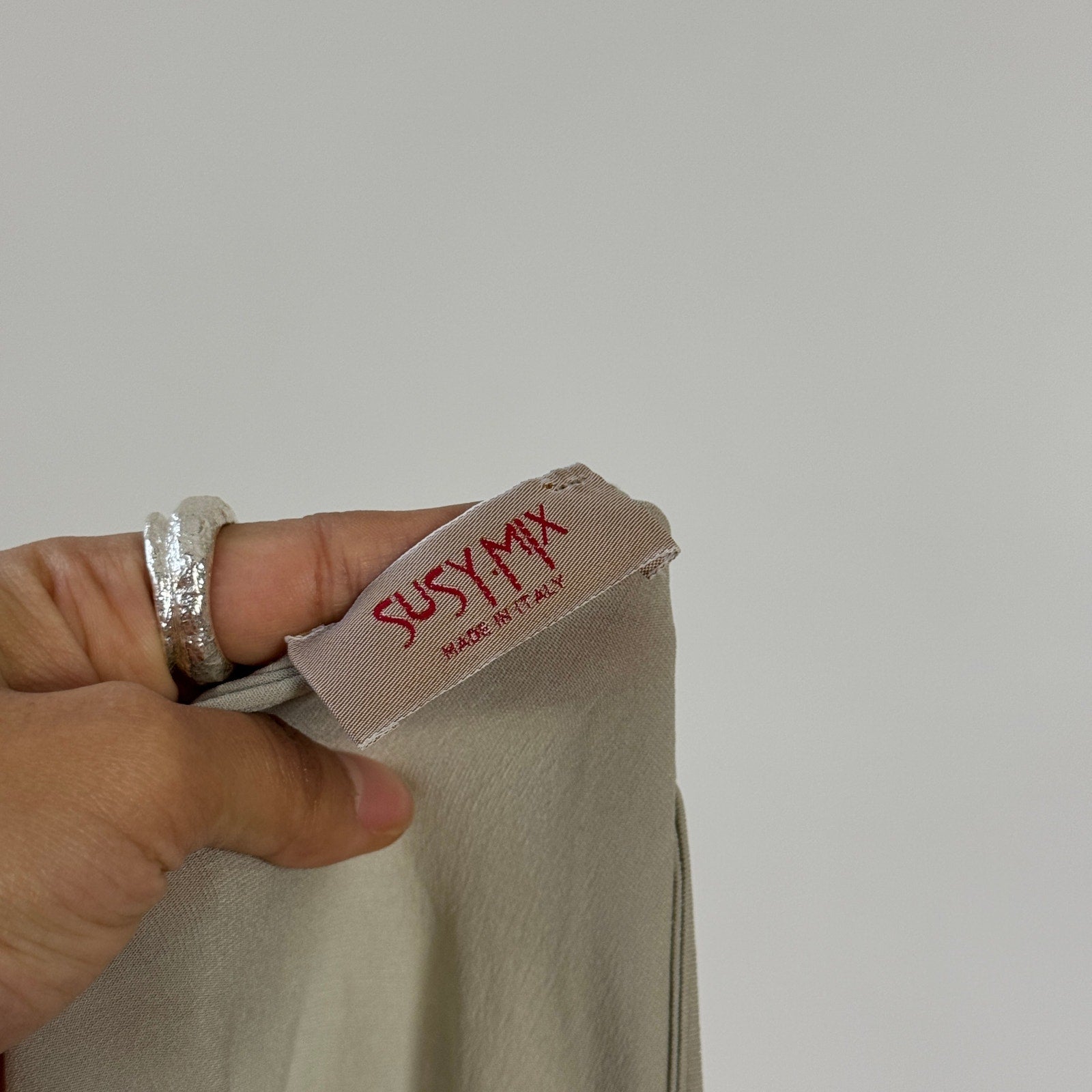 Italian Vintage Sage Slinky Top Off the shoulders (S)