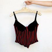 Vintage Caché Black & Red Corset Top (S/M)