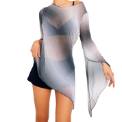 Early 2000s Sheer Asymmetrical Top (S/M)