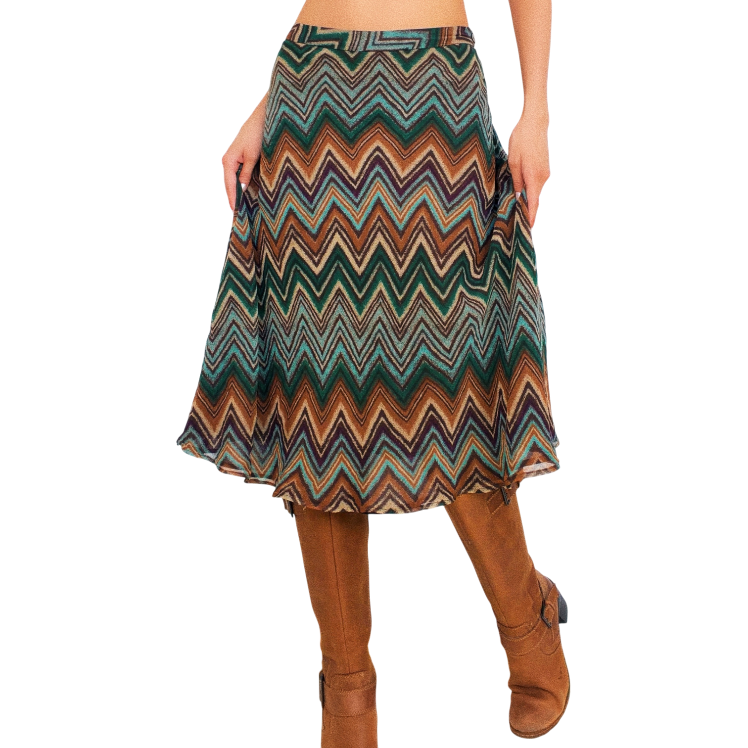 Silk Chevron Skirt (S)