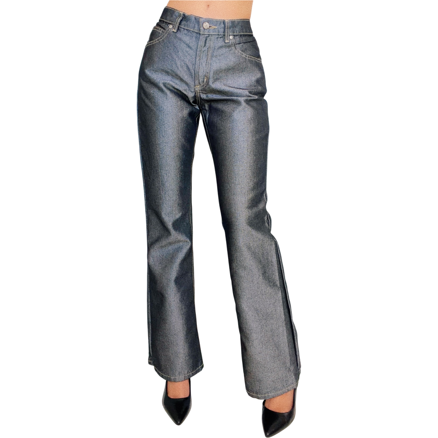 90s Metallic Gunmetal Pants (S)