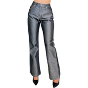 90s Metallic Gunmetal Pants (S)