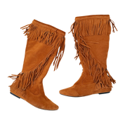 Suede Leather Fringe Boots (7.5)