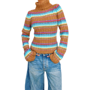 Early 2000s Chunky Striped Turtleneck (S)