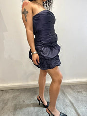 Vintage 90s Purple Bandeau Balloon Dress (XS)