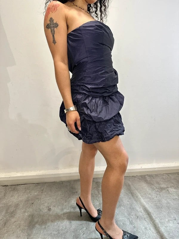 Vintage 90s Purple Bandeau Balloon Dress (XS)
