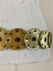 Gold leather waist belt