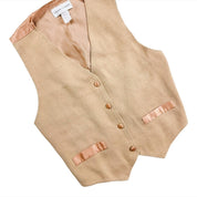 90s Beige Knit Waistcoat Vest (L)