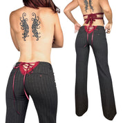 Cherry Pinstripe Cheeky Lace Flares (XS-XXL)