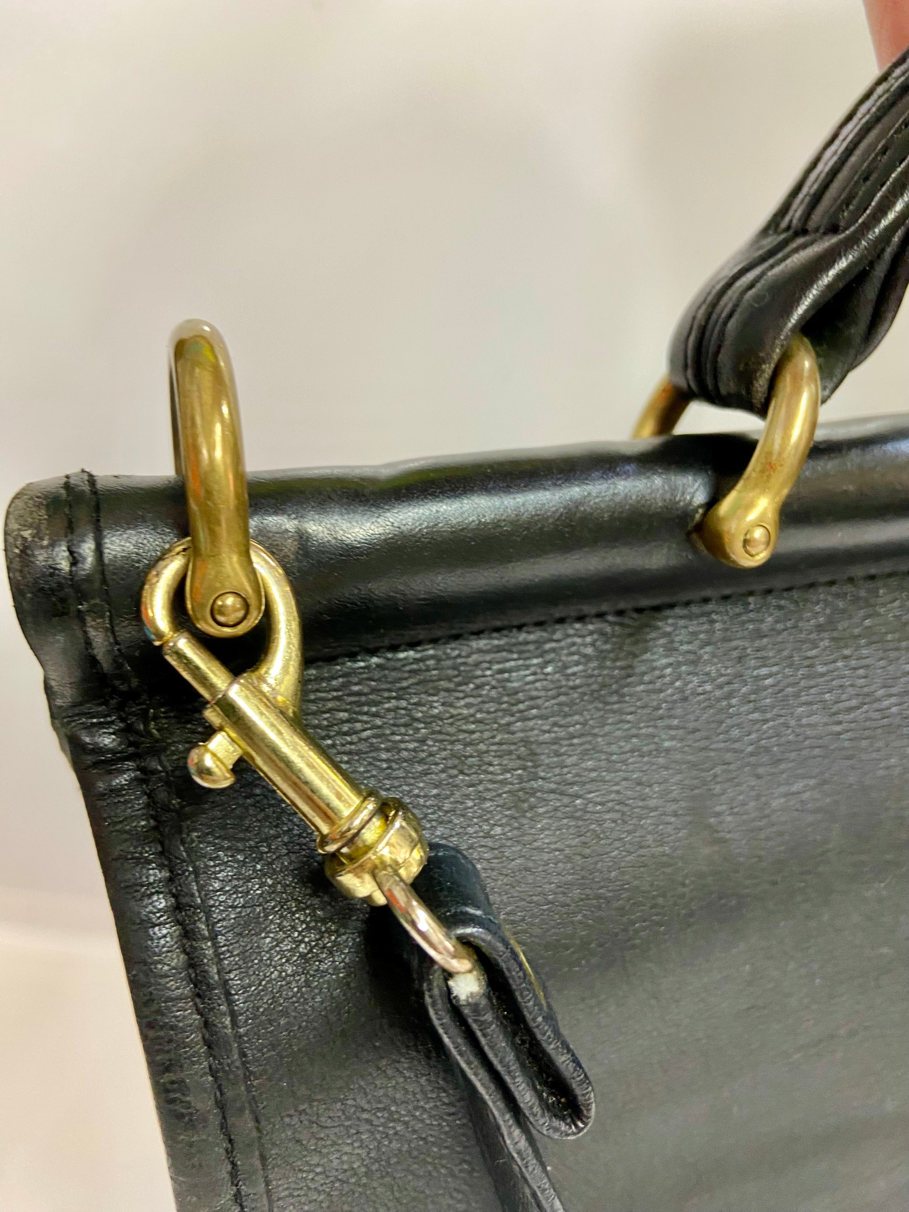 Black leather purse