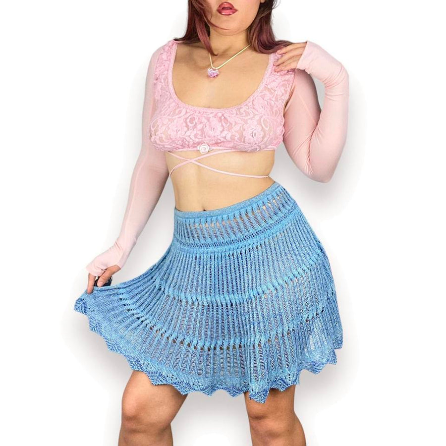 2000s Crochet Shimmer Skirt (M)